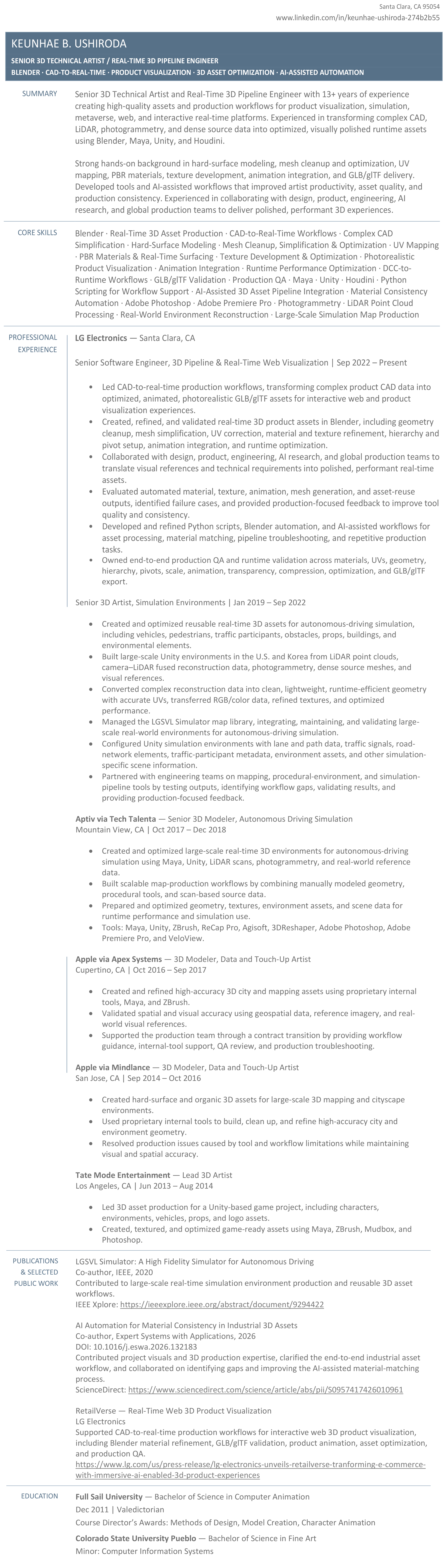 Keunhae Ushiroda Resume